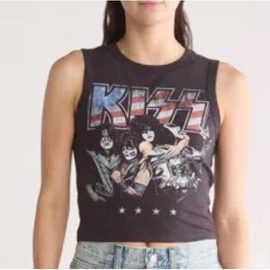Vinyl Icons KISS Graphic Black Tank Top